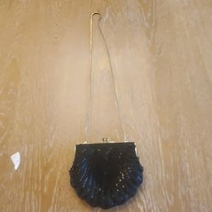 Vintage Black Beaded Evening Bag